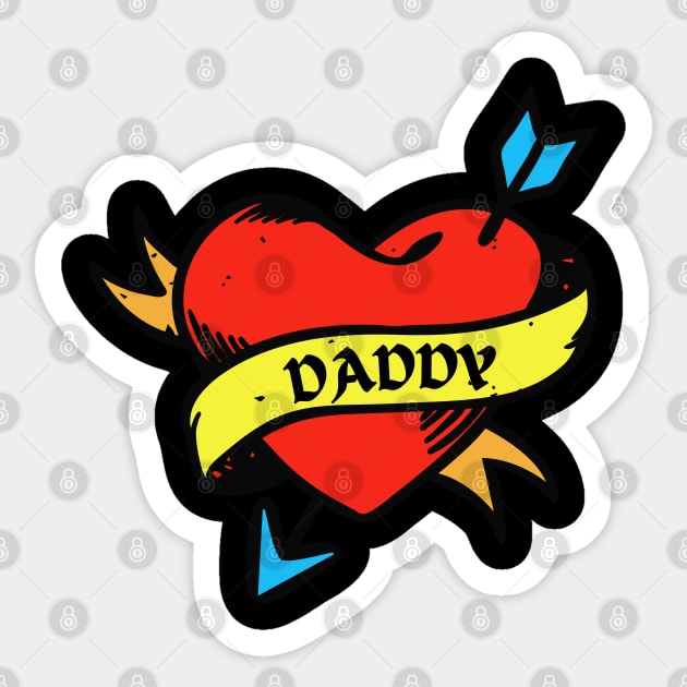 I Heart Daddy Sticker by TJWDraws